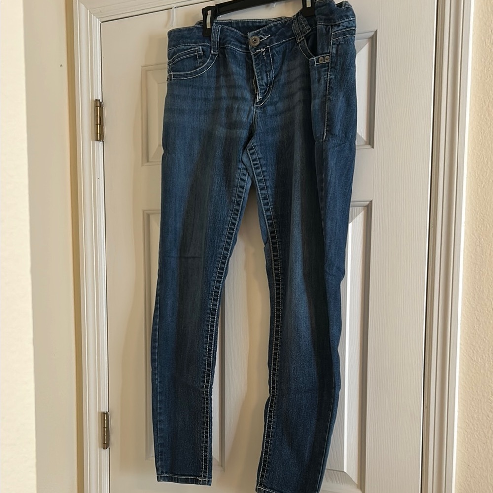 Rewind Blue Skinny Jeans with Slim Fit and Full Length